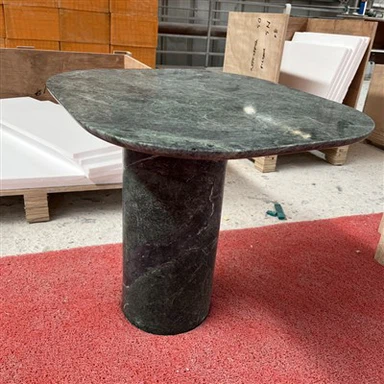 Tabl pedestal marmor gwyrdd Taiwan