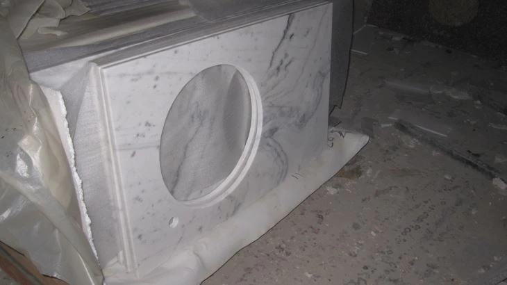 Guangxi Gwyn Tseineaidd Marble Vanity Top