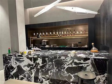 Ynys Gegin Marmor Du